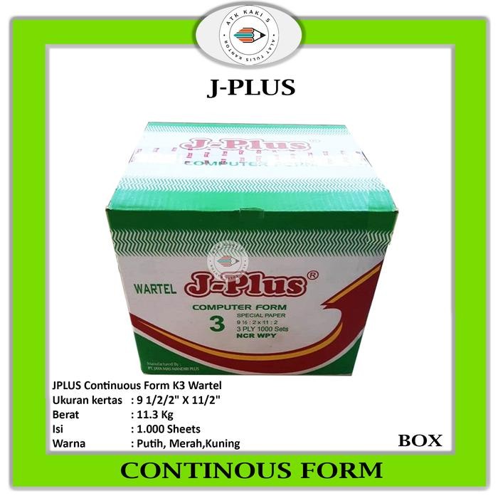 

PROMO Continous Form 91/2 x 11/2 3Ply/2 ( K3 Wartel Jplus )/Kertas Komputer