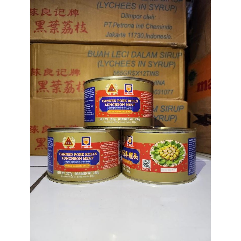 

Promo TTS canned pork rolls luncheon meat gulung telur 397gr