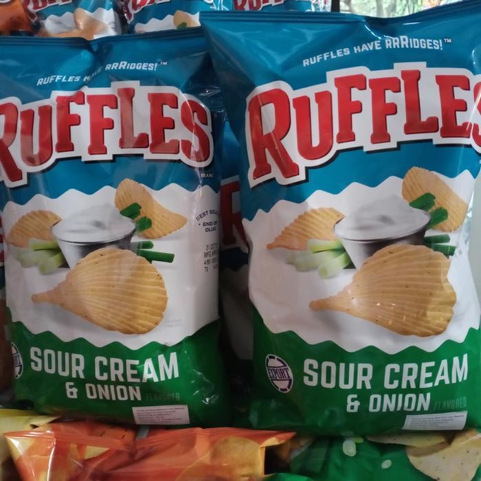 

Promo Ruffles Potato Chips Sour Cream & Onion 6.5oz Snack Import