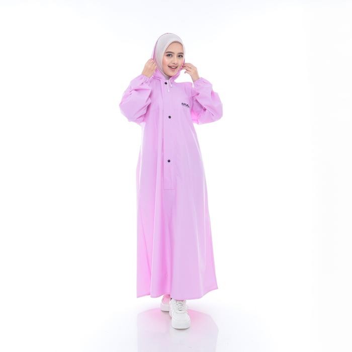Akula Jas Hujan Gamis Warna Nude Jumbo Pvc Wanita Dewasa Syari Tebal