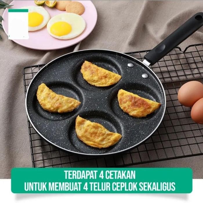 Cetakan Telur 4 Datar / Cetakan Martabak / Panci Wajan 4 Lubang