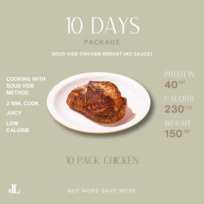 

Baru JL 10 Pack Sous Vide Chicken Breast/Thigh Tanpa Saus
