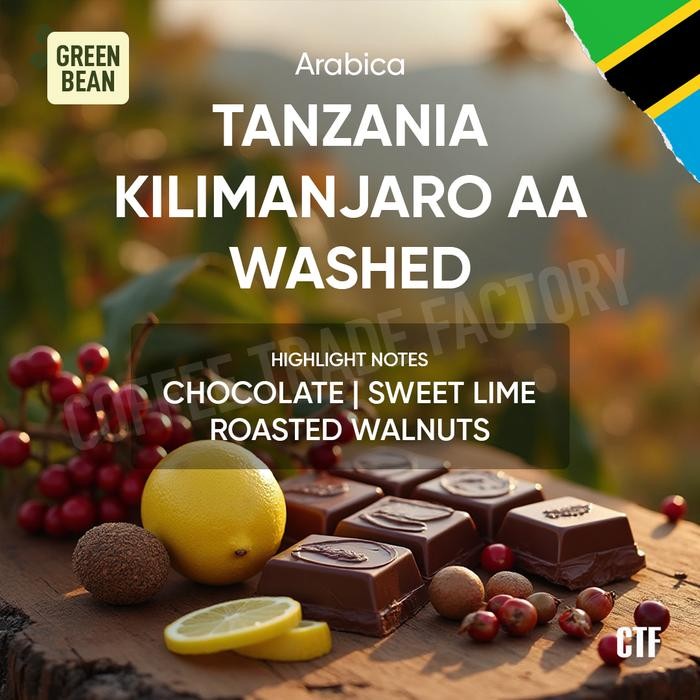 

Green Beans Arabika Tanzania Kilimanjaro AA / Coffee Trade Factory CTF / Green Bean Arabica Tanzania