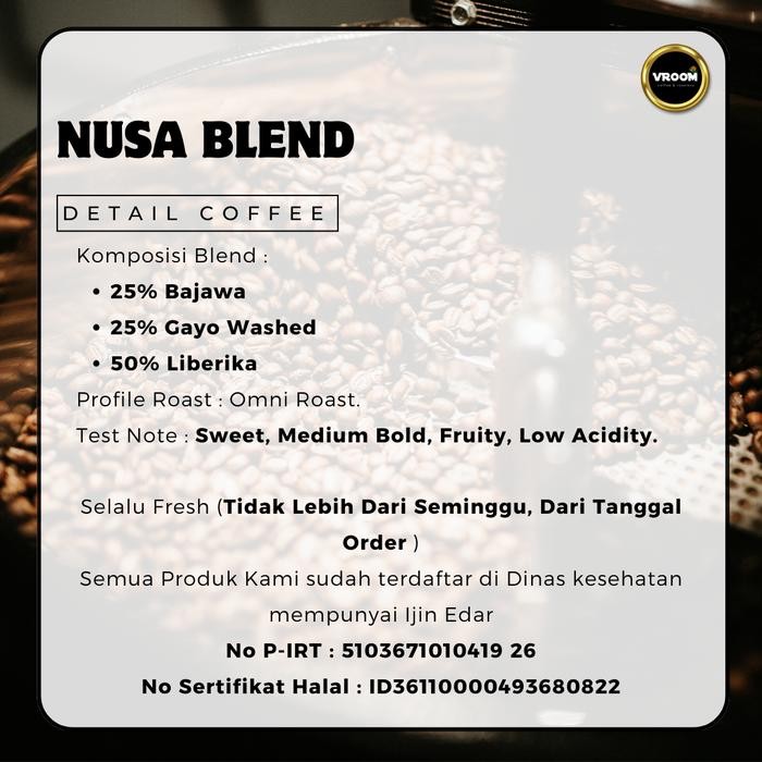 

KOPI MATANG BUBUK NUSA BLEND ARABIKA LIBERIKA ROASTED BEANS