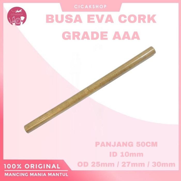 Cicakshop88 Busa Joran Eva Cork Kayu Asli Hard 85%