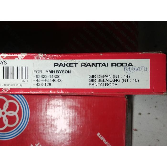 GIR SET/ GEAR SET/CHAIN KIT INDOPART/INDOPART YAMAHA BYSON