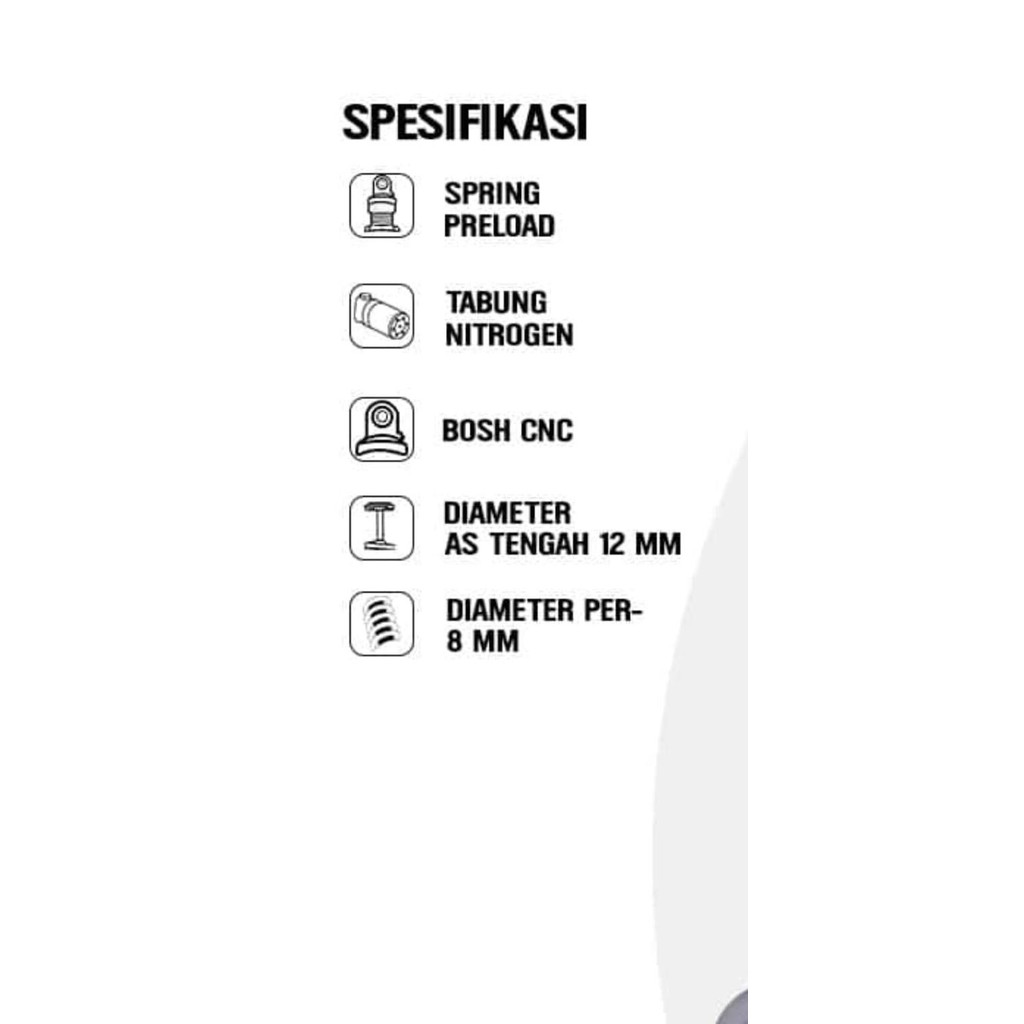 Shockbreaker Shock Tabung Scarlet 340Mm/360Mm Matic Dan Bebek Pcx Adv 150 160 Nmax Lama Supra 125