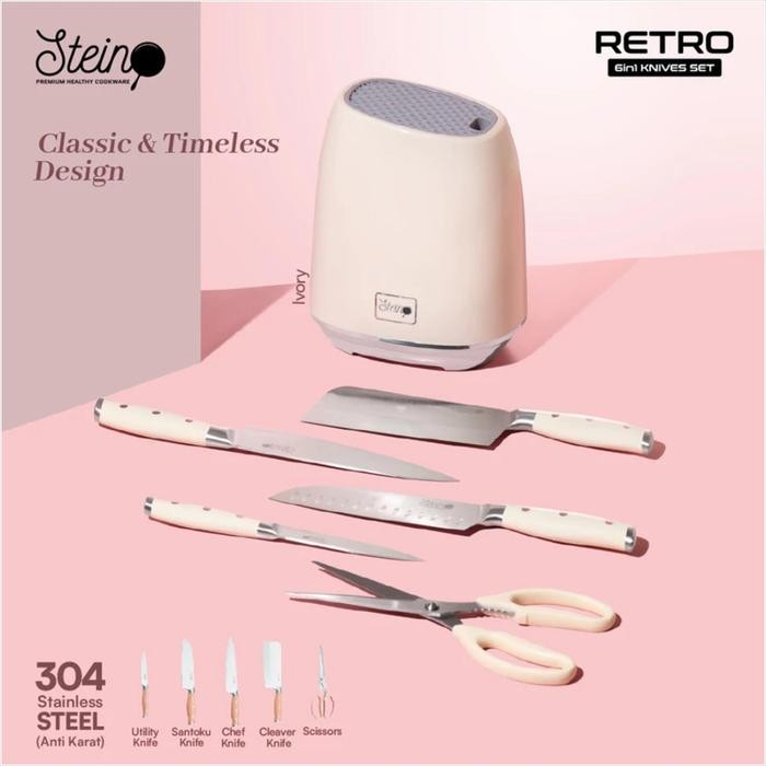 Steincookware Retro Knives Stein 6 Pcs Pisau Set Original