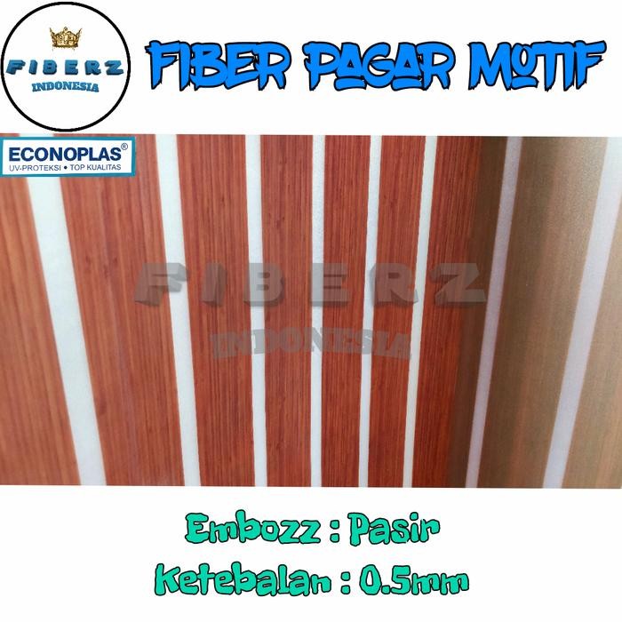 ECONOPLAS - Fiber Plastik Penutup Pagar Motif KAYU Meteran
