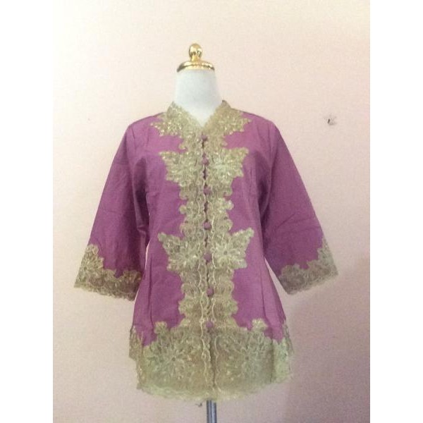 Kebaya Modern Encim Bordir Gold Jumbo Big Size XL Magenta