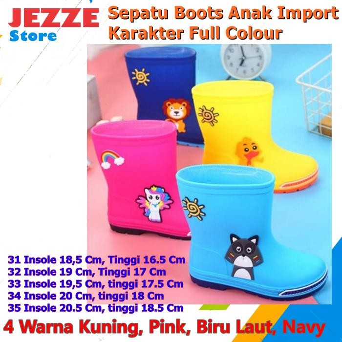 Sepatu Boot Karet Anak Import Premium Tahan Air