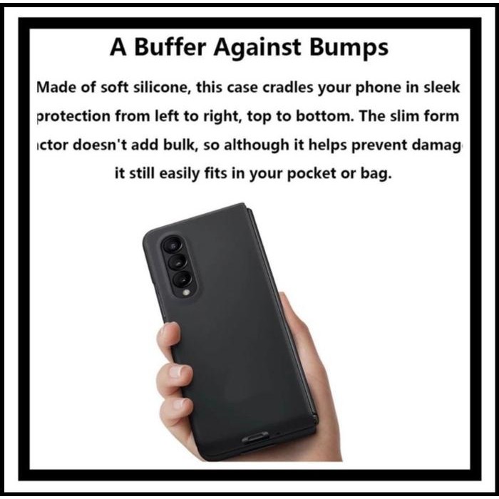 Samsung Galaxy Z Fold 3 Fold3 5G Case Silicone Suede Hard Soft Cover