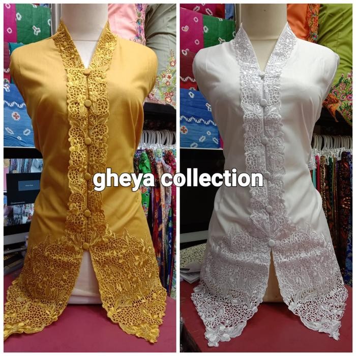 atasan kebaya encim bordir polos lengan panjang / kebaya encim polos Seragam Wanita