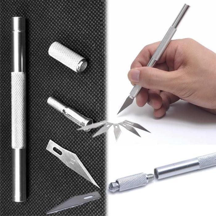 

ID PISAU KERAJINAN TANGAN HANDY CRAFT METAL IC KNIFE SET INTERCHANGEABLE