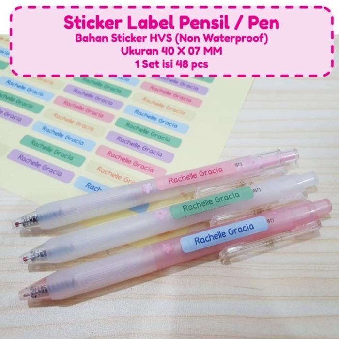 

ID STIKER LABEL PENSIL PEN ALAT TULIS CUSTOM NON WATERPROOF