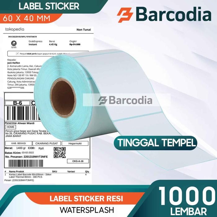 

KOIC Label Barcode 60 X 50 Kertas Sticker Thermal 60X50 Mm