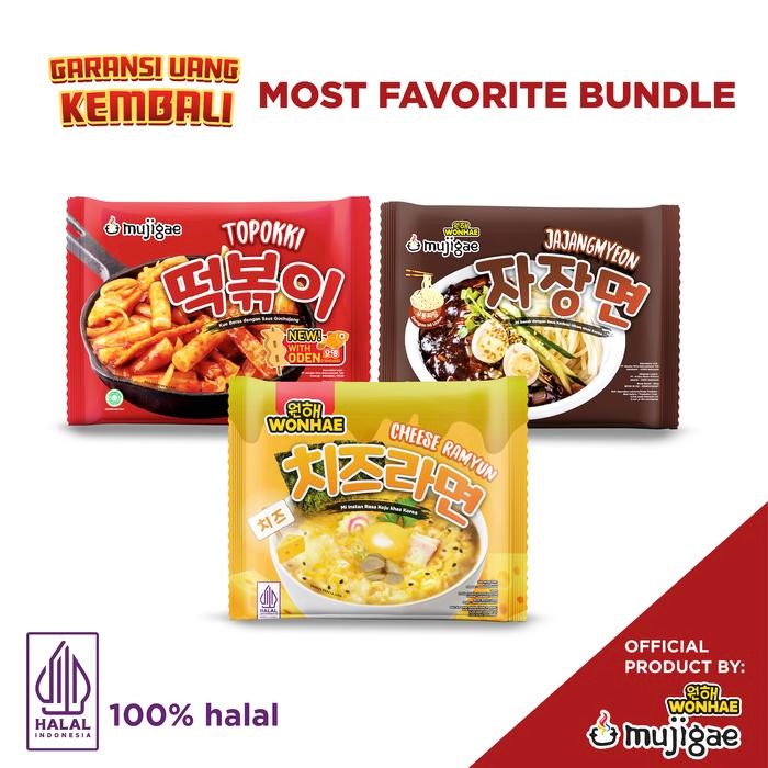 

mujigae most favorite bundle paket topokki ramyun jajangmyeon stok terbatas