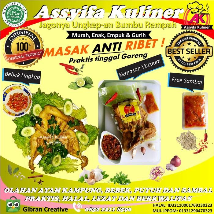 

bebek premium ungkep bumbu rempah halal - empuk & enak bonus sambal pedas stok terbatas