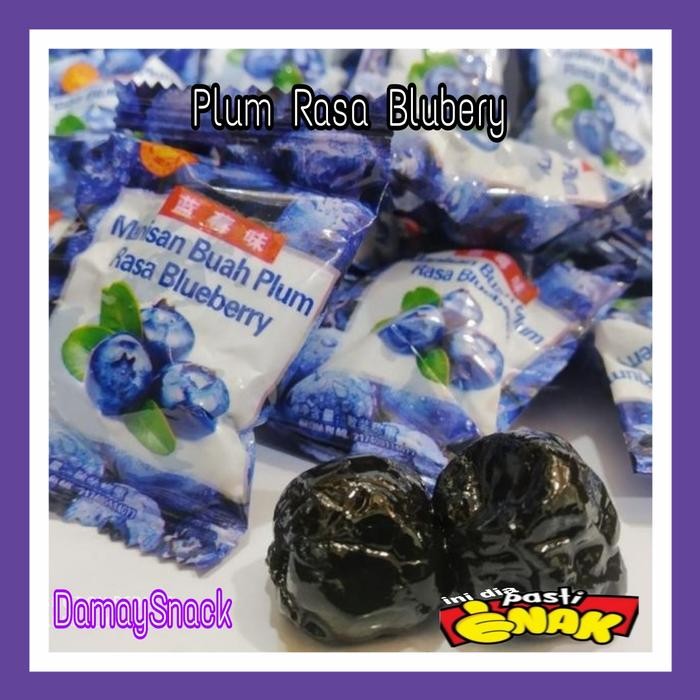 

manisan plum rasa blueberry 500gr - camilan buah kering shopee stok terbatas