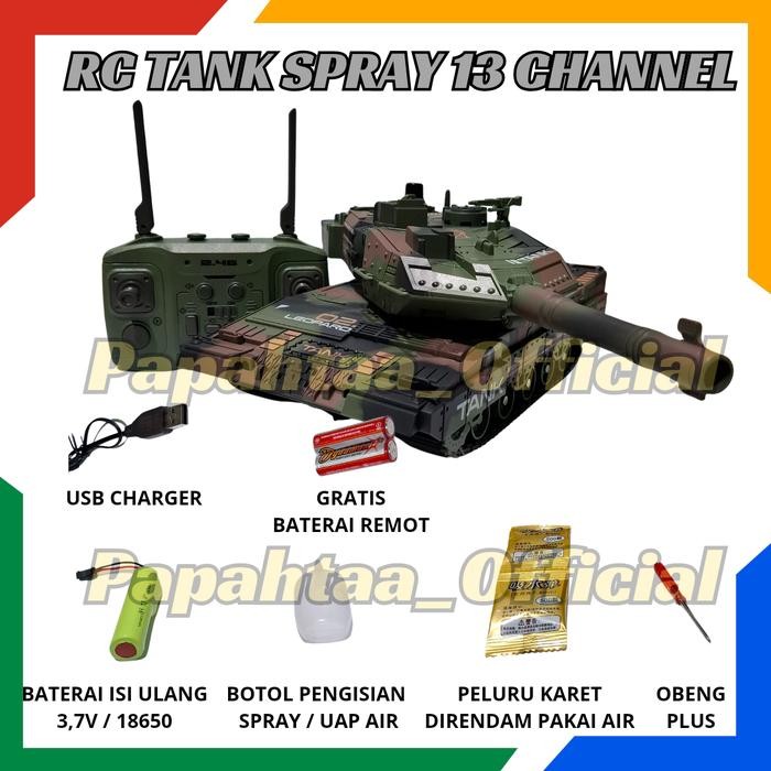 Rc Tank Asap Mainan Remote Control Bisa Nembak Remot Kontrol Alat Berat TANK Tembak Peluru