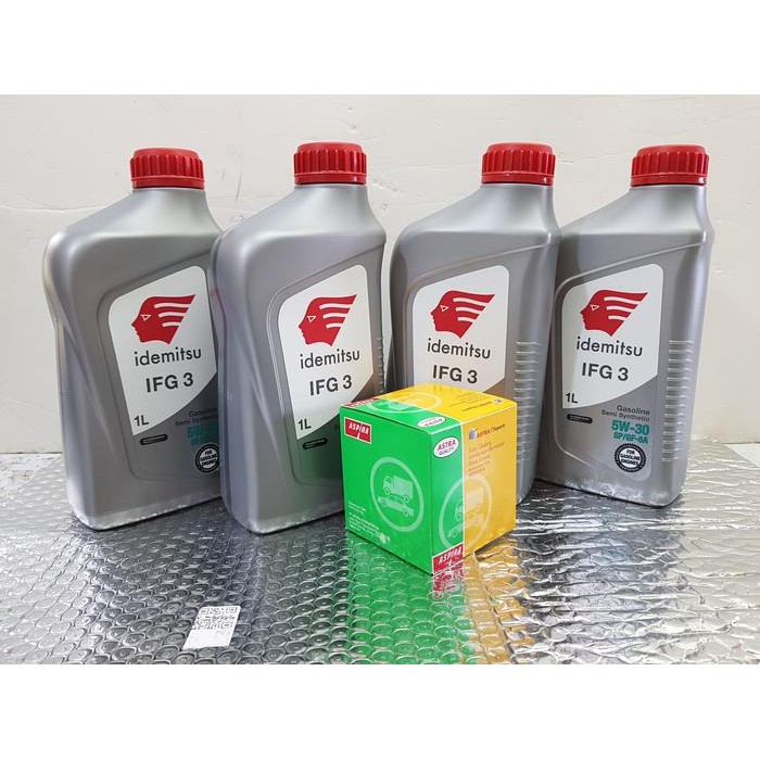 Paket Oli Mesin Mobil Idemitsu 5W-30 4 Ltr + Filter Oli Mobilio/ Freed