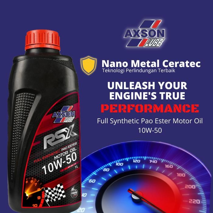 Axson Synthetic PAO Ester RSX 10W-50 Oli Mobil