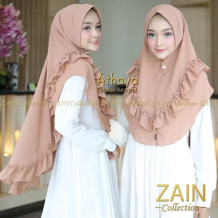 Hijab Syar'i / syari Rempel / ceruti 2 layer Ped Soft Anti Tembem > Hijab Athaya By Zain <