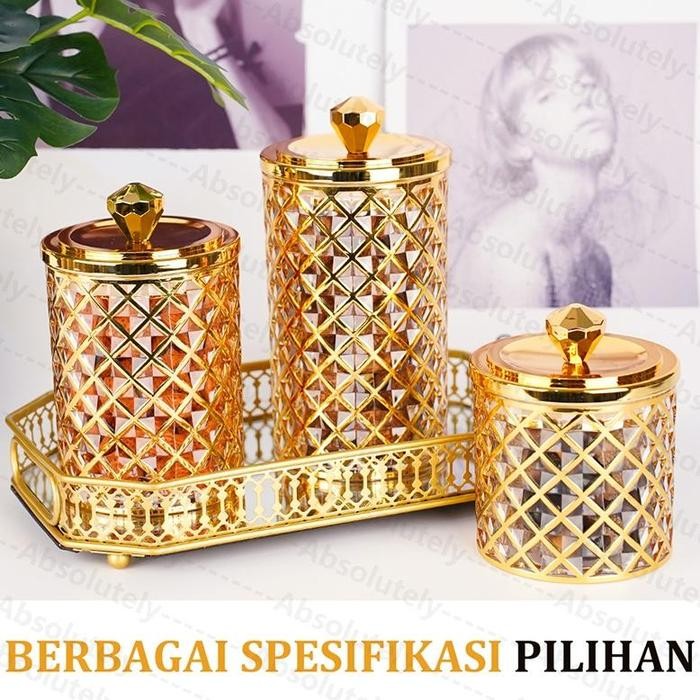 Toples Makanan Serbaguna Toples Akrilik Kedap Udara Toples Estetik Toples Kedap Udara Toples Gold