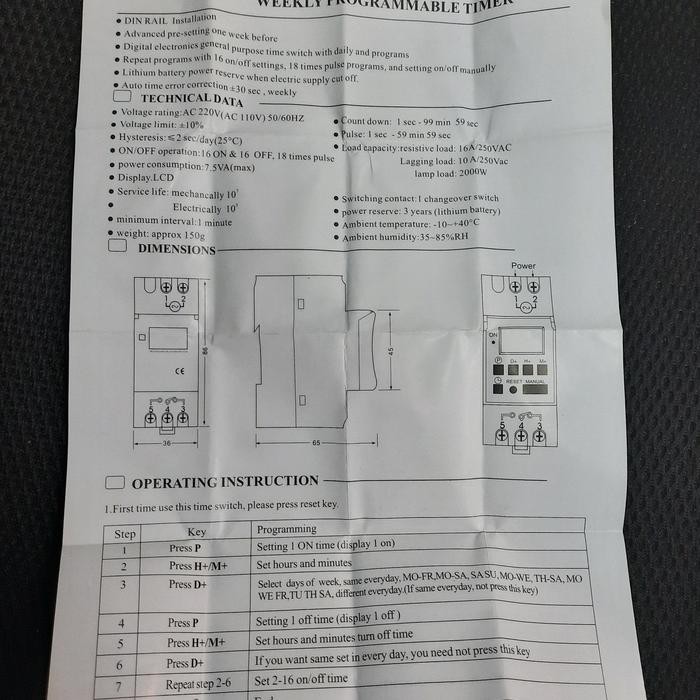 panel timer digital weekly / panel lampu timer digital weekly