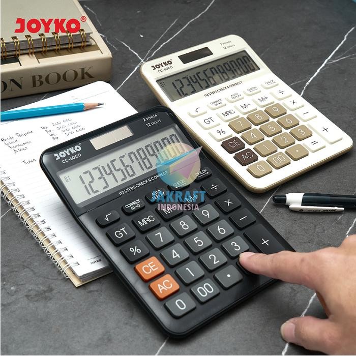 

(1 pcs) kalkulator joyko cc-60co calculator 12 digits ratusan milyar big display check correct 112