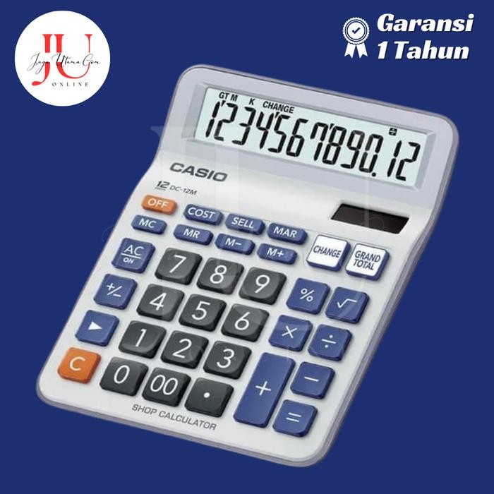 

calculator casio dc-12m kalkulator toko shop desktop 12 digits kode 372