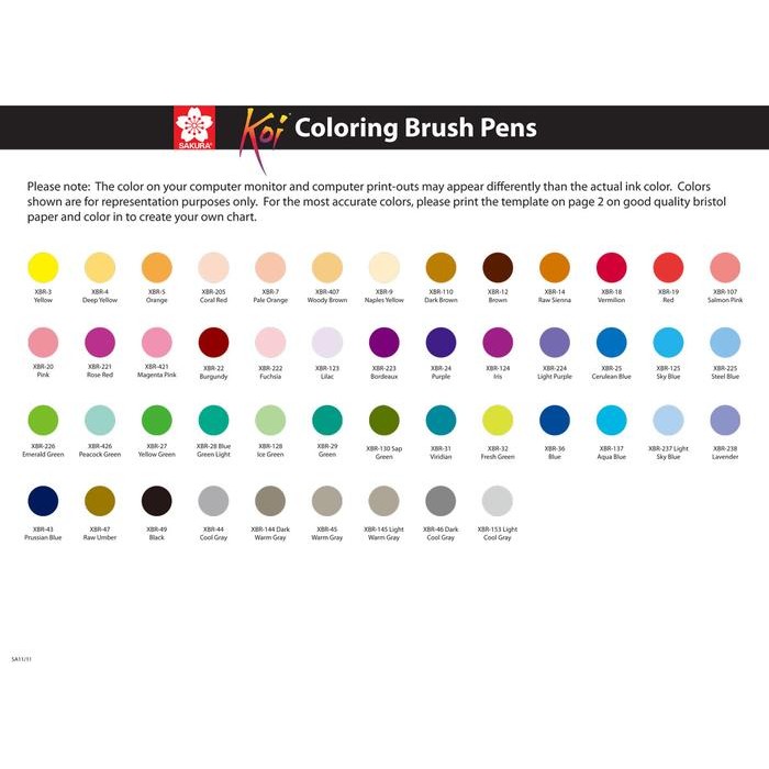 

Sakura Koi Coloring Brush Pen 12 Natural Color Set