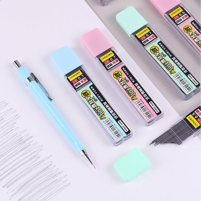 

New Isi Pensil Mekanik 2B 0.5MM/0.7MM 100PCS/200PCS pensil refill -coco_market