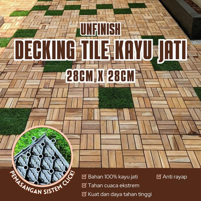 

New Decking Tile kayu jati kebun-kolam-teras 28x28