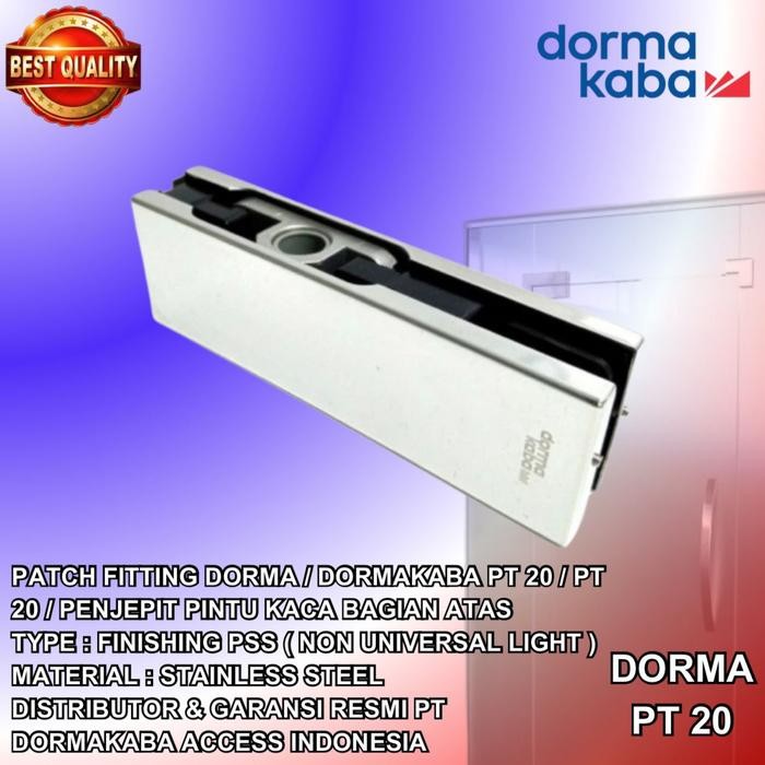 Dorma PT 20/PT20 Dormakaba Penjepit Pintu Kaca Atas Patch Fitting