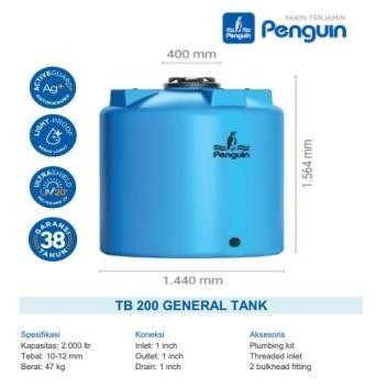 Toren Air Penguin 2000 liter TB 200 / Tangki Air Penguin 2000 lt