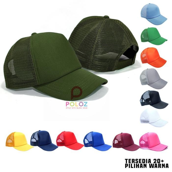 Topi Trucker Polos Topi Jaring Polos Topi Jala polos warna kombinasi topi jaring 3 warna Topi
