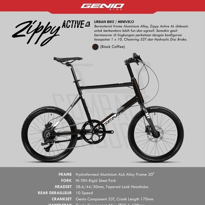 sepeda minivelo genio zippy active Al alloy