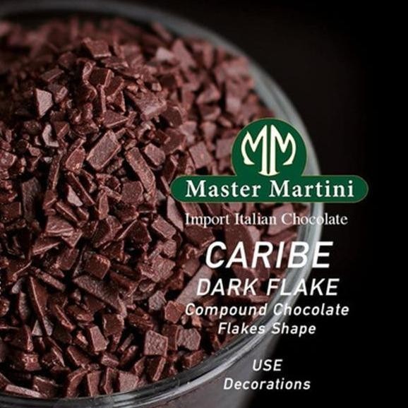 

LEZAT- Master Martini Dark Flake Repack 1Kg Caribe Chocolate Flakes Cokelat Topping