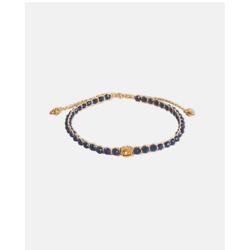 

Blue Spinel Tali Gold Semi precious stone Gemstones Bracelet for Women Aesthetic Samapura
