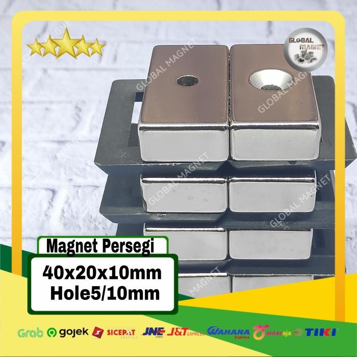 

Magnet Persegi N52 40x20x10mm ( Hole 5/10mm )