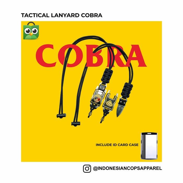

promo cobra tactical lanyard id card + pisau - lanyard outdoor tactical