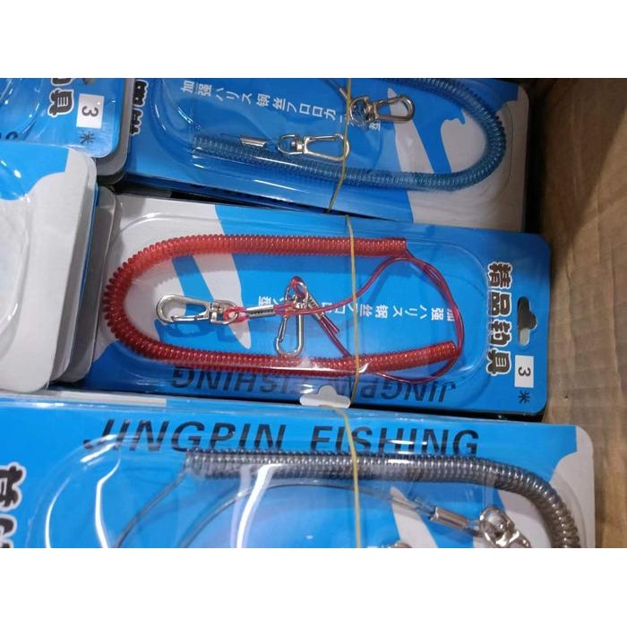 

promo tali lanyard spiral elastis anti hilang multi warna untuk memancing