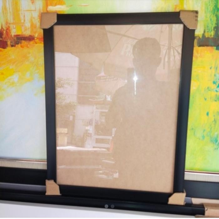 bingkai foto 60x90 cm kaca + mdf premium berkualitas
