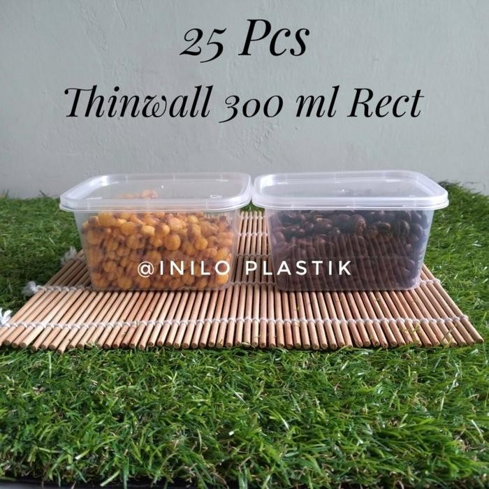 PROMO THINWALL DM RECT 300 ML / KOTAK MAKAN PLASTIK [25PCS]