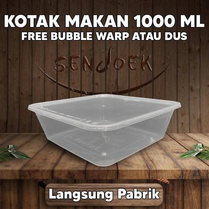 PROMO KOTAK 1000ML SQUARE / LUNCH BOX/ THINWALL/FOOD CONTAINER