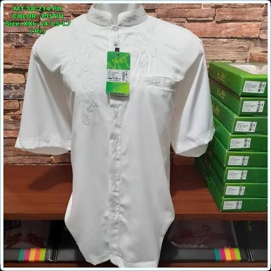 Promo Baju Koko Lengan Pendek Al Mia Jumbo Size - Baju Koko Oversize