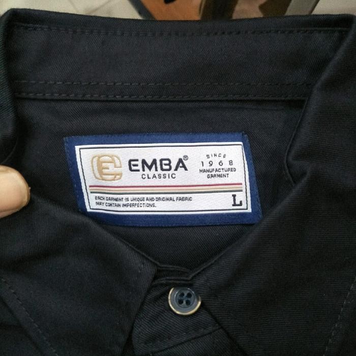 Emba Kemeja Polos Pria Lengan Pendek Original