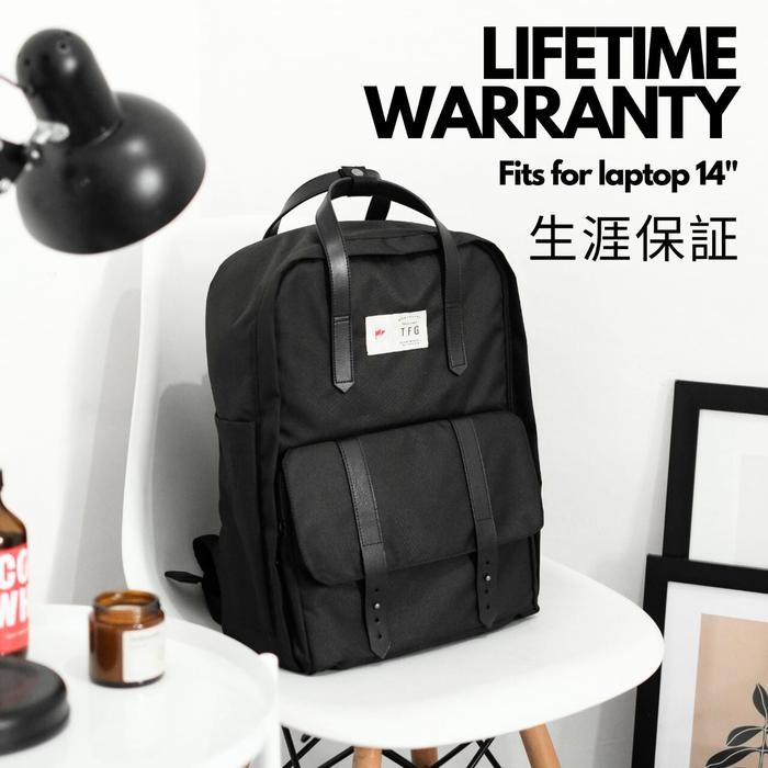 TFG Backpack Tas Ransel Tas Pria St Moritz 444 Black Lifetime Warranty