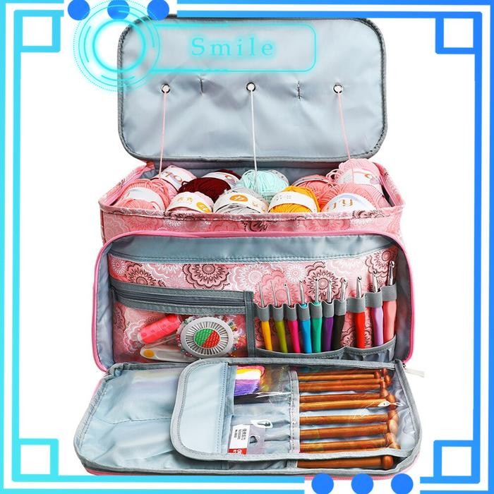 

58 PCS Crochet Kit Beginner Portabel Alat Merajut Untuk Pemula Lengkap